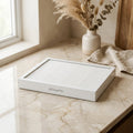 Premium Flat Panel Air Filter 20x25x1 on marble surface